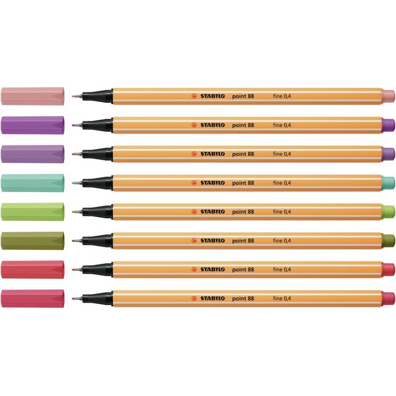 STABILO point 88 stylo fin Multicolore 8 pièce(s)
