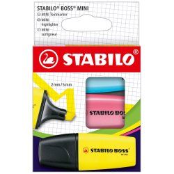 STABILO BOSS MINI marqueur 3 pièce(s) Pointe biseautée Bleu, Rose, Jaune