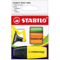 STABILO BOSS Mini marker 3 pc(s) Chisel tip Green, Orange, Yellow