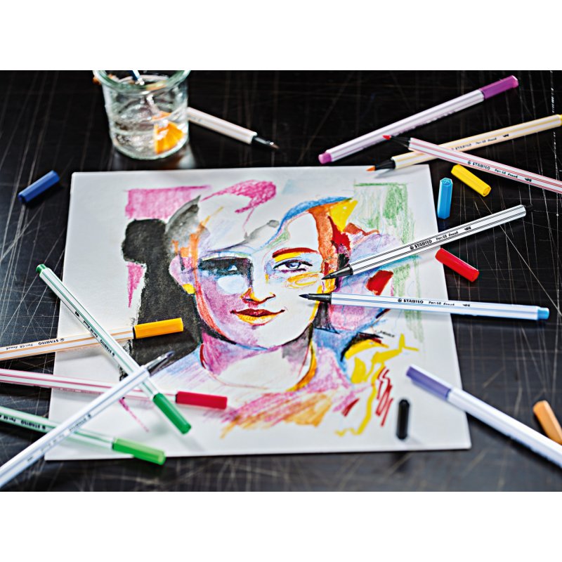 STABILO Feutre pinceau Pen 68 brush, vert sapin