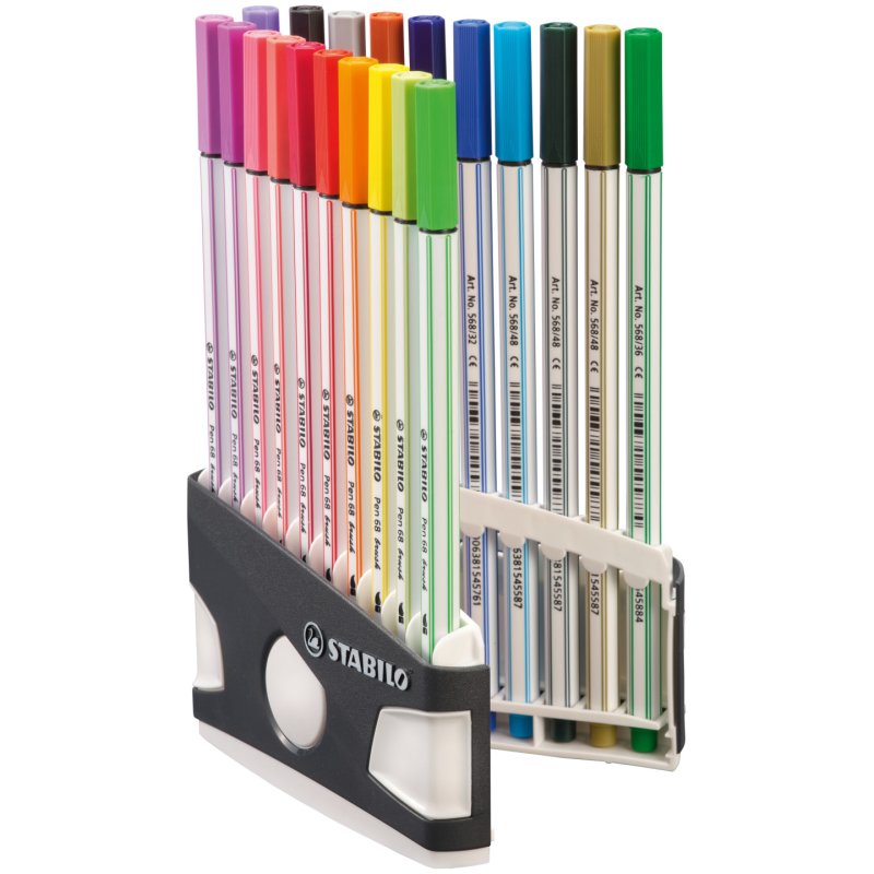 STABILO Pen 68 brush ARTY felt pen Assorted colours 20 pc(s)
