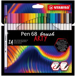 STABILO Feutre pinceau Pen 68 brush ARTY Edition, étui de 24