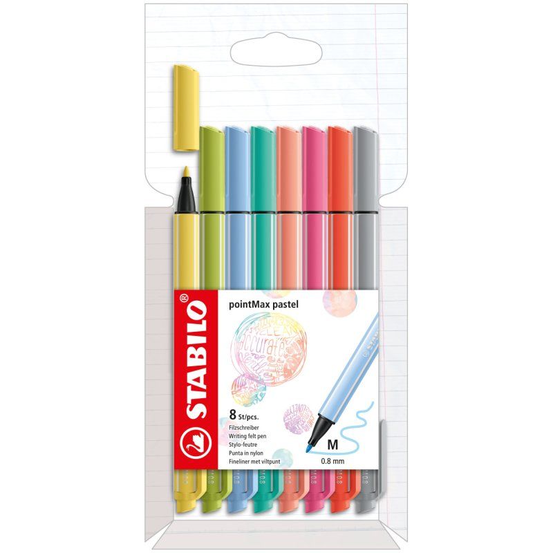 STABILO pointMax fineliner Medium Multicolour 8 pc(s)