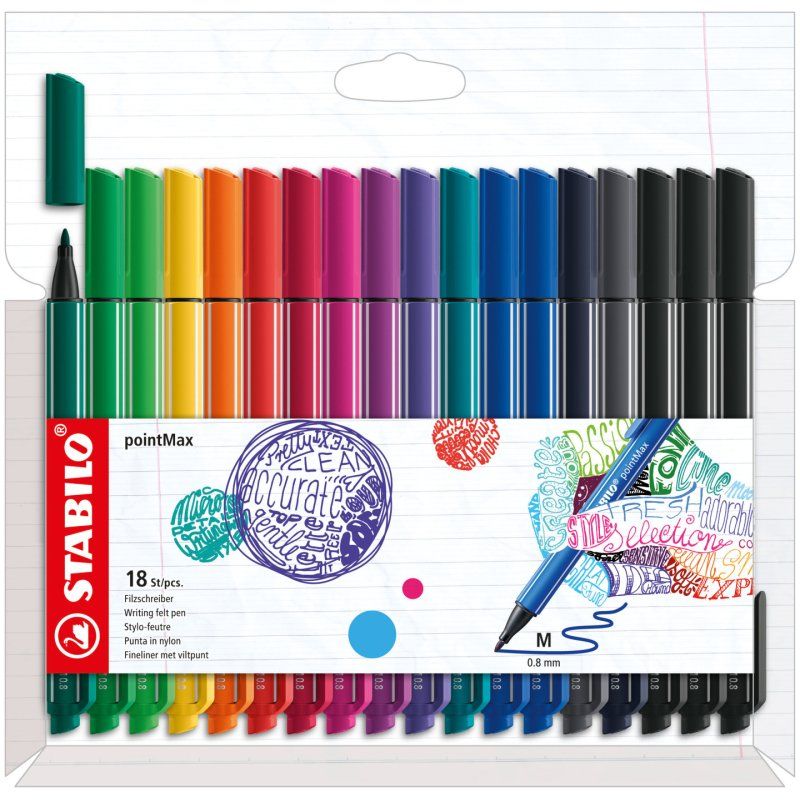 STABILO pointMax fineliner Medium Multicolour 18 pc(s)