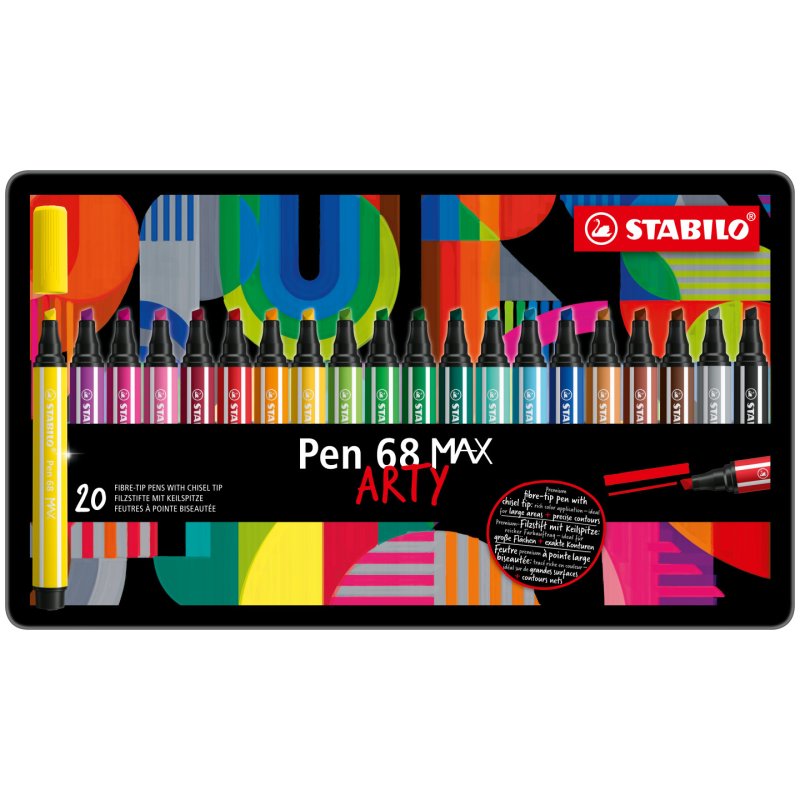 STABILO Pen 68 MAX stylo-feutre Couleurs assorties 20 pièce(s)