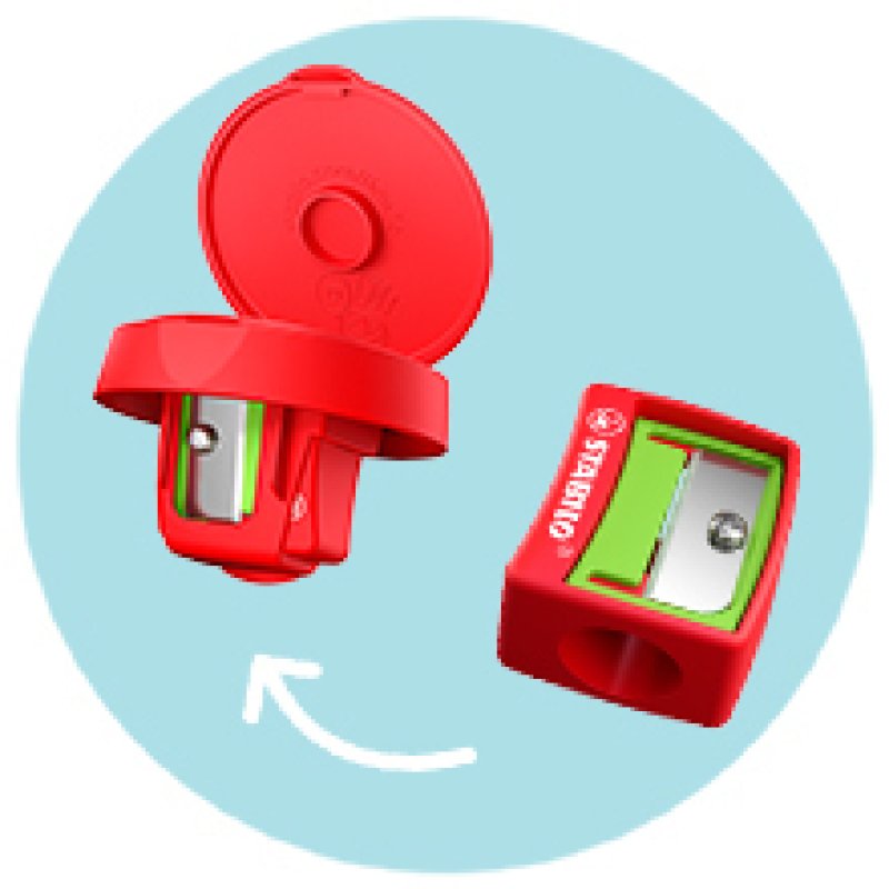 STABILO Taille-crayon à réservoir woody 3 en 1, rouge