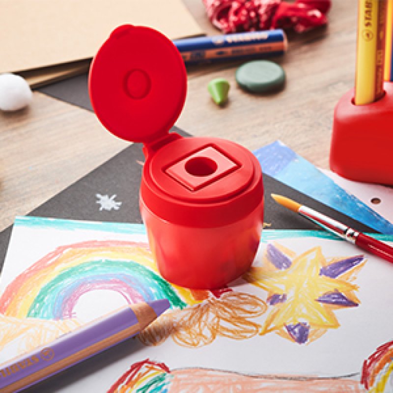 STABILO Robust Container Sharpener woody 3 in 1