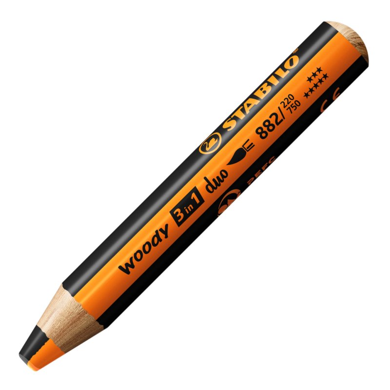 STABILO Crayon multi-talents woody 3en1 duo, orange/noir