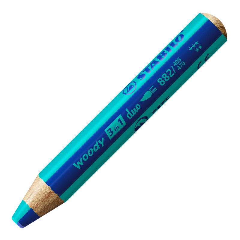 STABILO woody 3 in 1 duo Turquoise, Ultramarine 1 pièce(s)