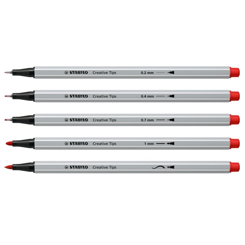 STABILO ARTY stylo-feutre Noir, Carmin, Vert, Gris clair, Ultramarine, Jaune 30 pièce(s)