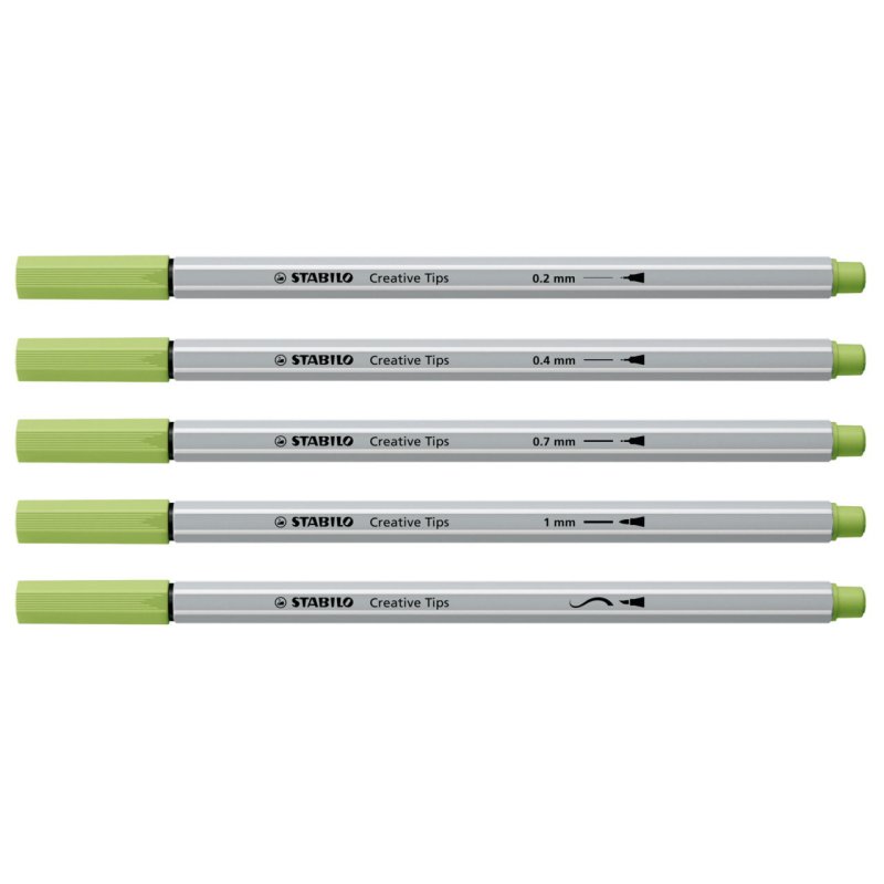 STABILO ARTY stylo-feutre Abricot (couleur), Noir, Vert, Gris clair, Rouge, Violet 30 pièce(s)