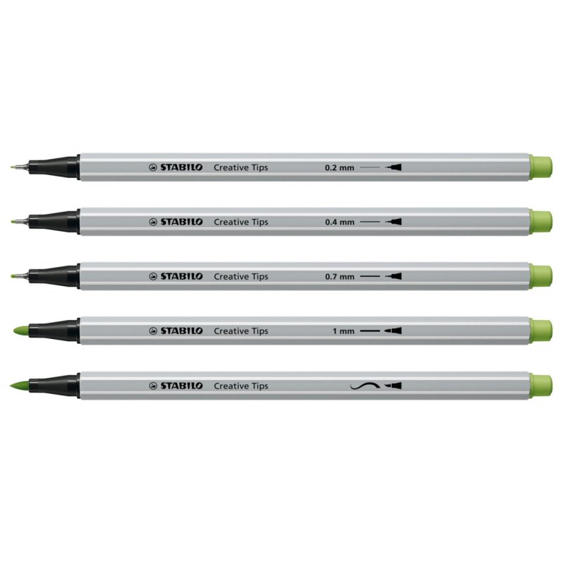 STABILO ARTY stylo-feutre Abricot (couleur), Noir, Vert, Gris clair, Rouge, Violet 30 pièce(s)