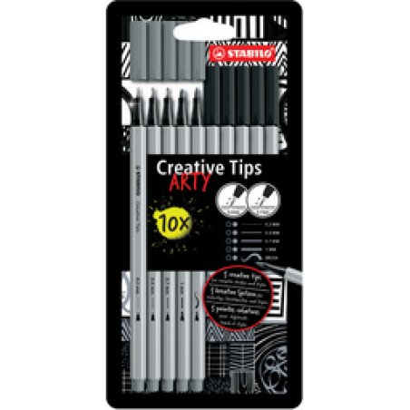 STABILO Creative Tips stylo-feutre Noir 5 pièce(s)