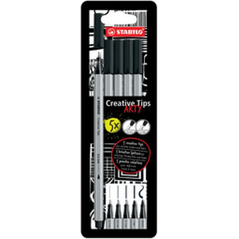 STABILO Multi liner Creative Tips, ARTY wallet of 5 pens