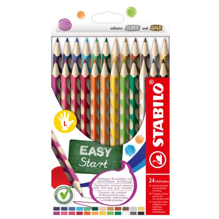STABILO Crayon de couleur EASYcolors L, étui de 24