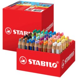 STABILO Crayon multitalent woody 3 en 1, pack écolier de 76