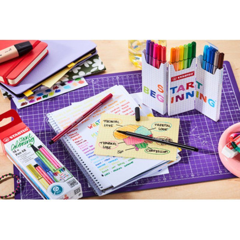 STABILO Pen 68 stylo-feutre Moyen Multicolore 18 pièce(s)