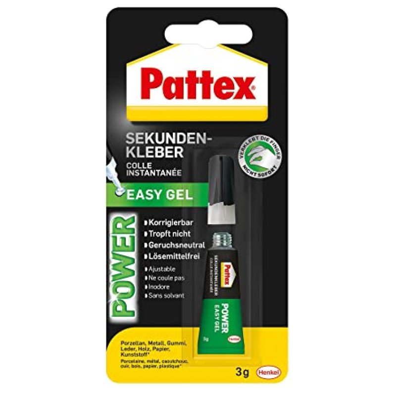 Pattex Colle instantanée Easy Gel, tube de 3 g,