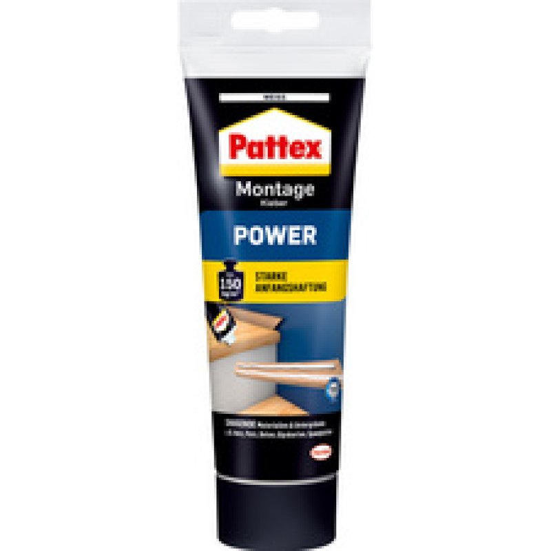 Pattex Colle de montage POWER, blanc, tube de 250 g