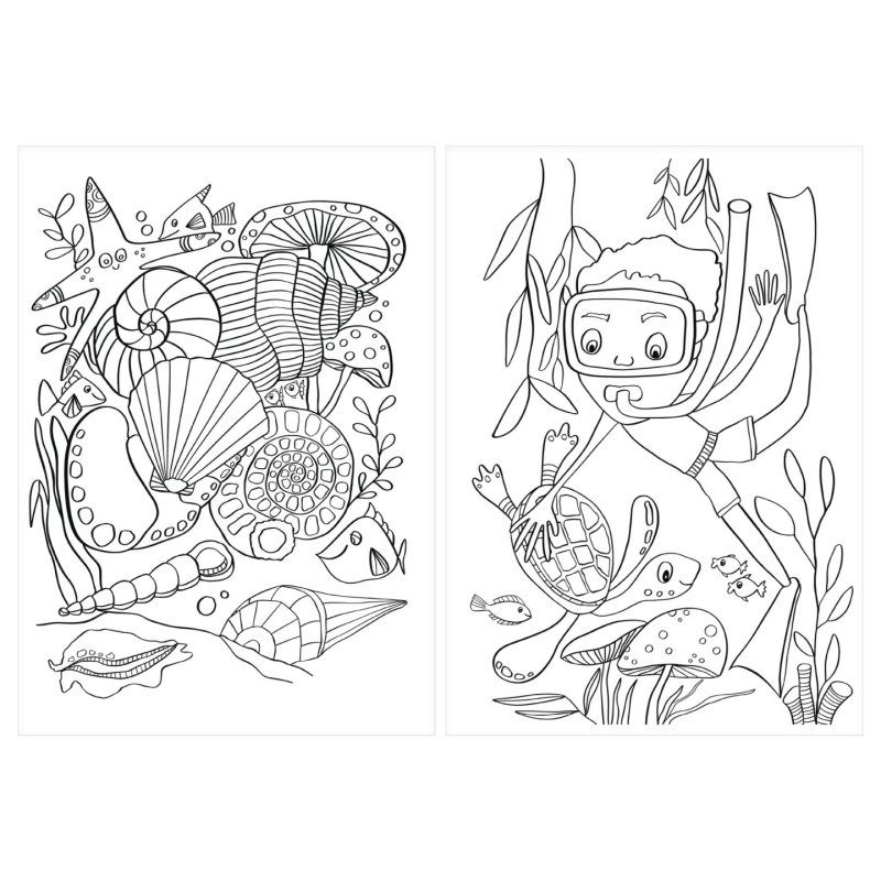 Pelikan Cahier d'art plastique upcycling "monde aquatique"