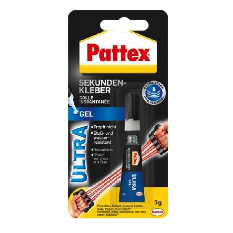 Pattex Colle instantanée Ultra Gel, tube de 3 g
