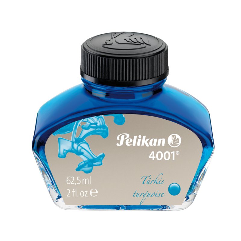 Pelikan Encre 4001 dans un flacon en verre, turquoise