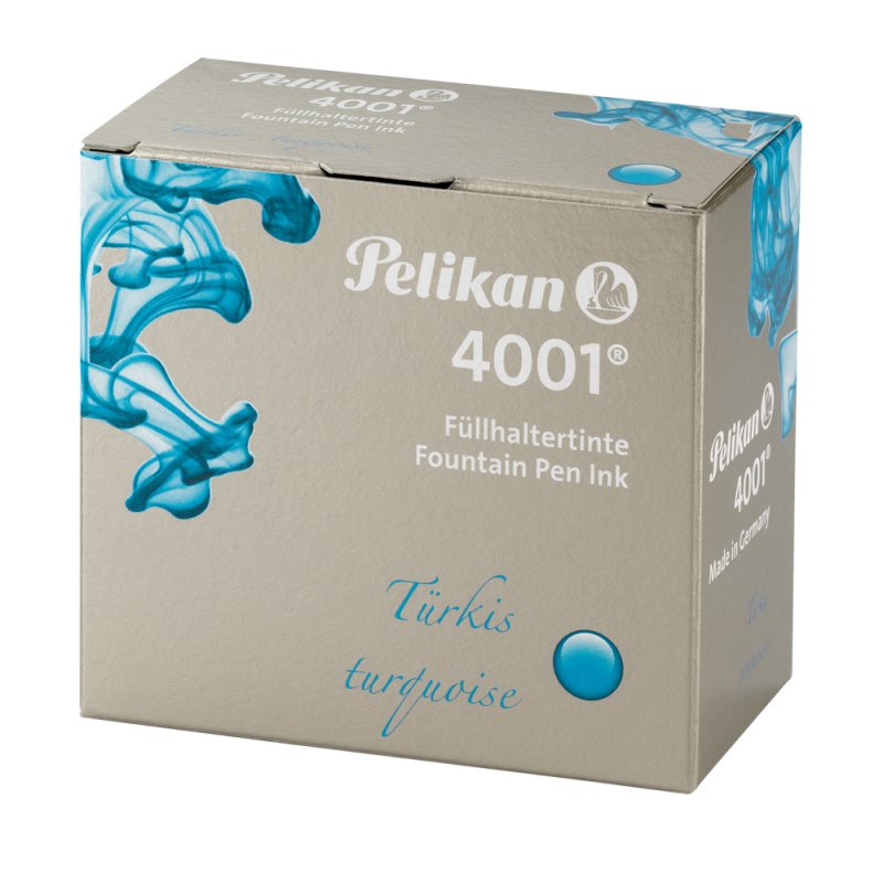 Pelikan Encre 4001 dans un flacon en verre, turquoise