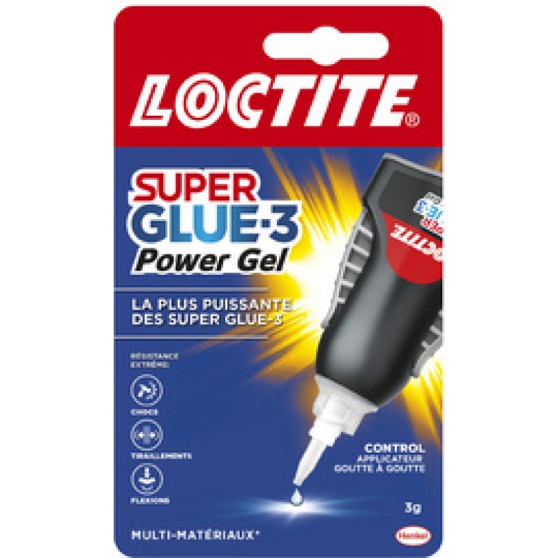 LOCTITE Colle instantanée SUPER GLUE-3 Power Gel Control