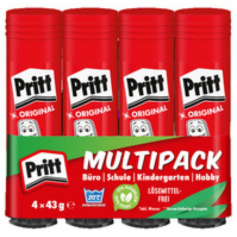 Pritt Bâton de colle 4 x 22 g, pack économique, sans solvant