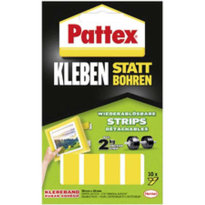 Pattex Pastilles adhésives pour montage, détachables, jaune