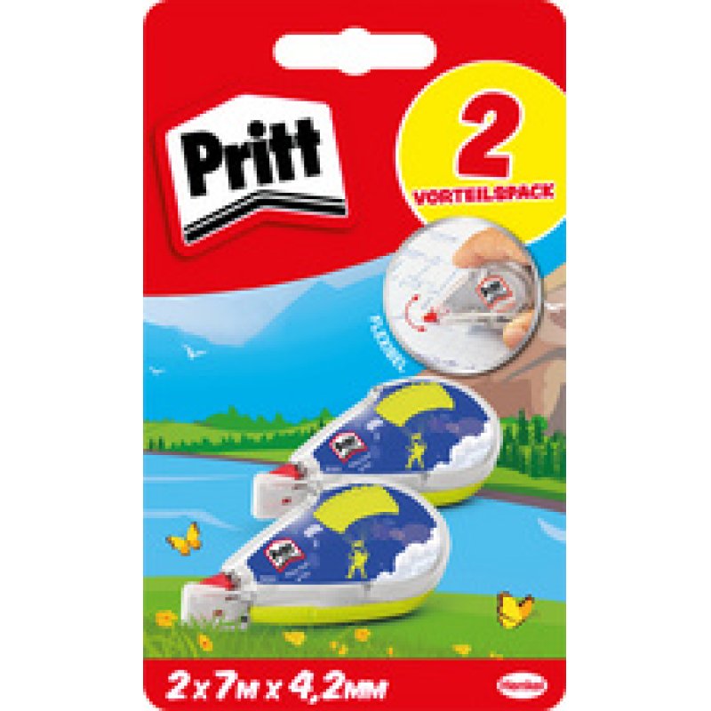 Pritt Rouleau correcteur Mini Flex, 4,2mm x 7m, blister de 2