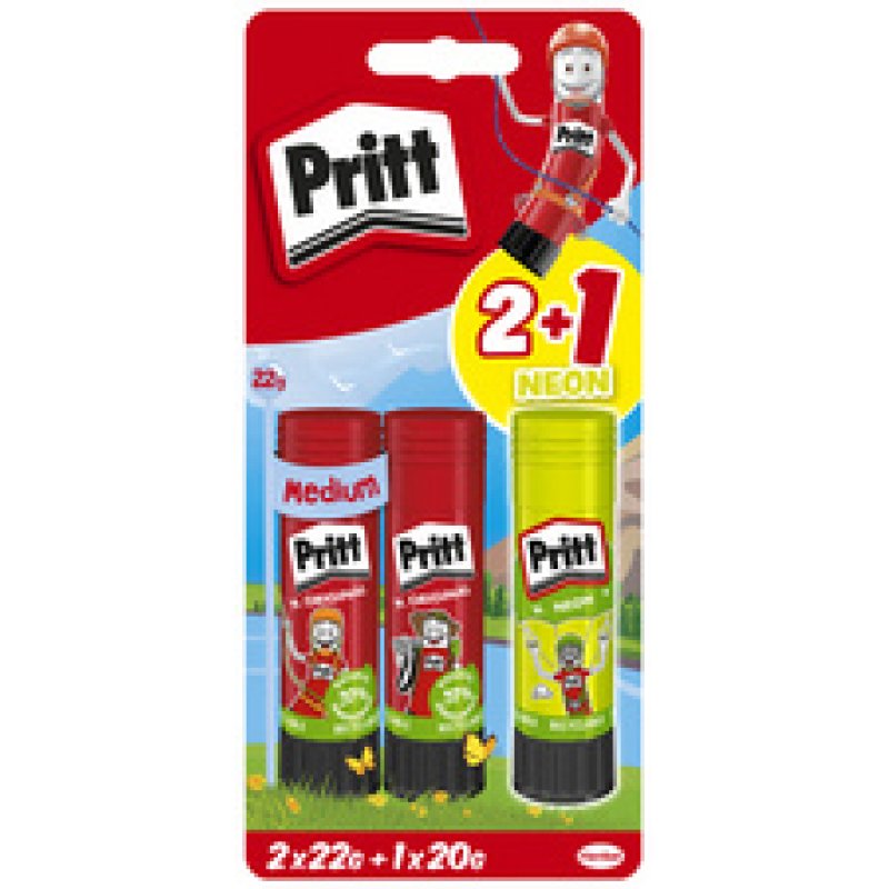 Pritt Bâton de colle BTS 2024, multipack, 3x 11 g 1x 10 g