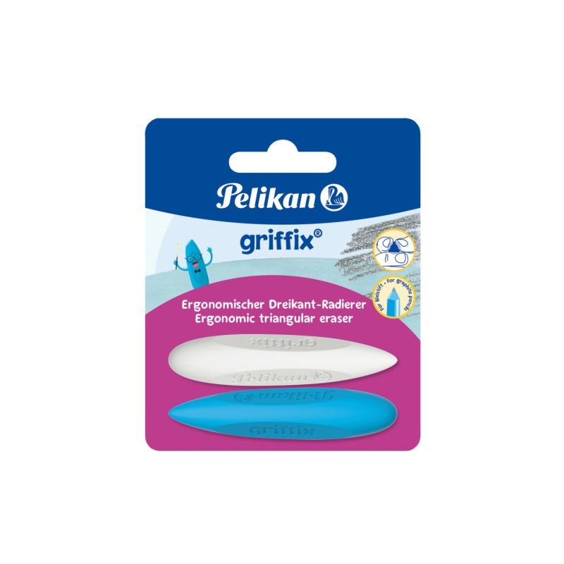 Pelikan griffix eraser Thermoplastic elastomer (TPE) Assorted colours, White 2 pc(s)