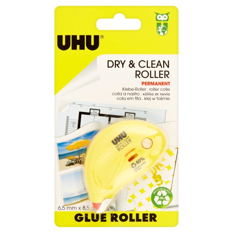 UHU Dry & Clean Roller film/bande correcteur 8,5 m Jaune 1 pièce(s)