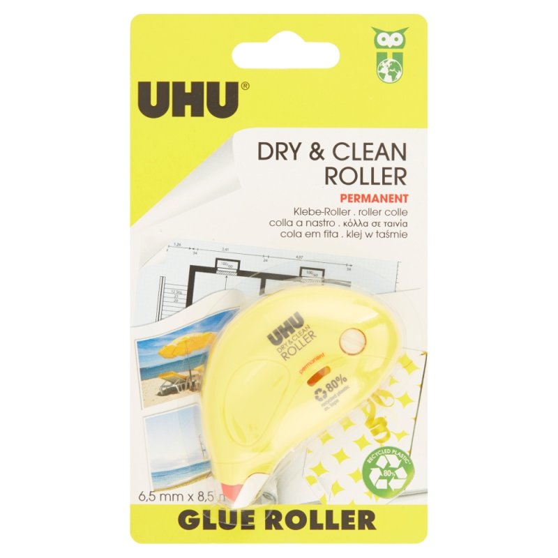 UHU Roller de colle Dry & Clean Roller, permanent