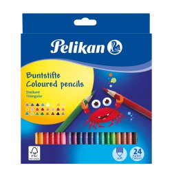 Pelikan Crayons de couleur triangulaire minces, étui en