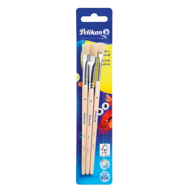 Pelikan Kit de pinceau brosse 613 F, 3 pièces, assorti