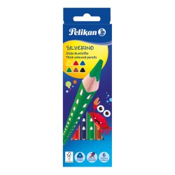 Pelikan Crayon de couleur triangulaire SILVERINO gros, étui