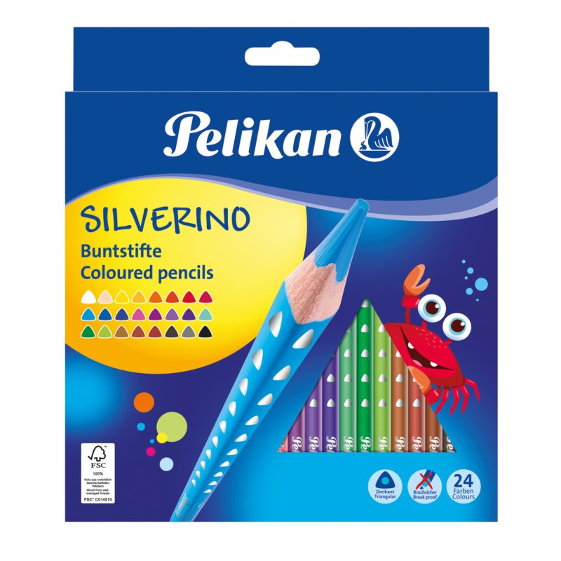 Pelikan 700665 crayon de couleur Noir, Bleu, Marron, Vert, Gris, Bleu clair, Vert clair, Multicolore, Orange, Pêche,