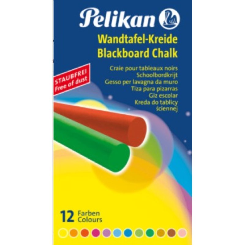 Pelikan 701367 writing chalk Blue, Brown, Green, Orange, Red, Violet, Yellow 12 pc(s)