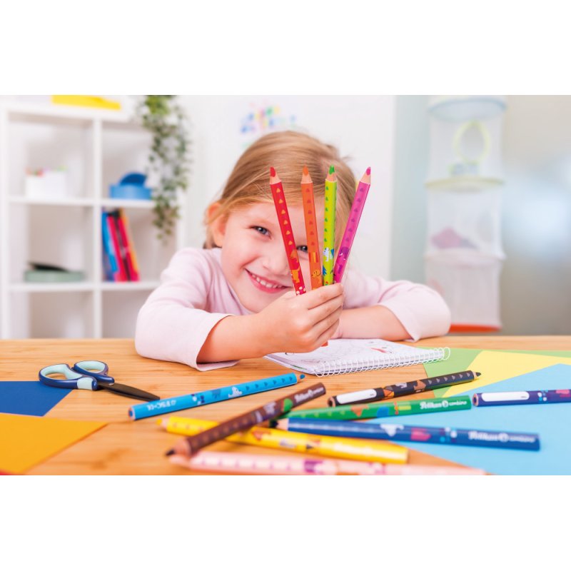 Pelikan Crayon couleur triangulaire combino, étui carton 12