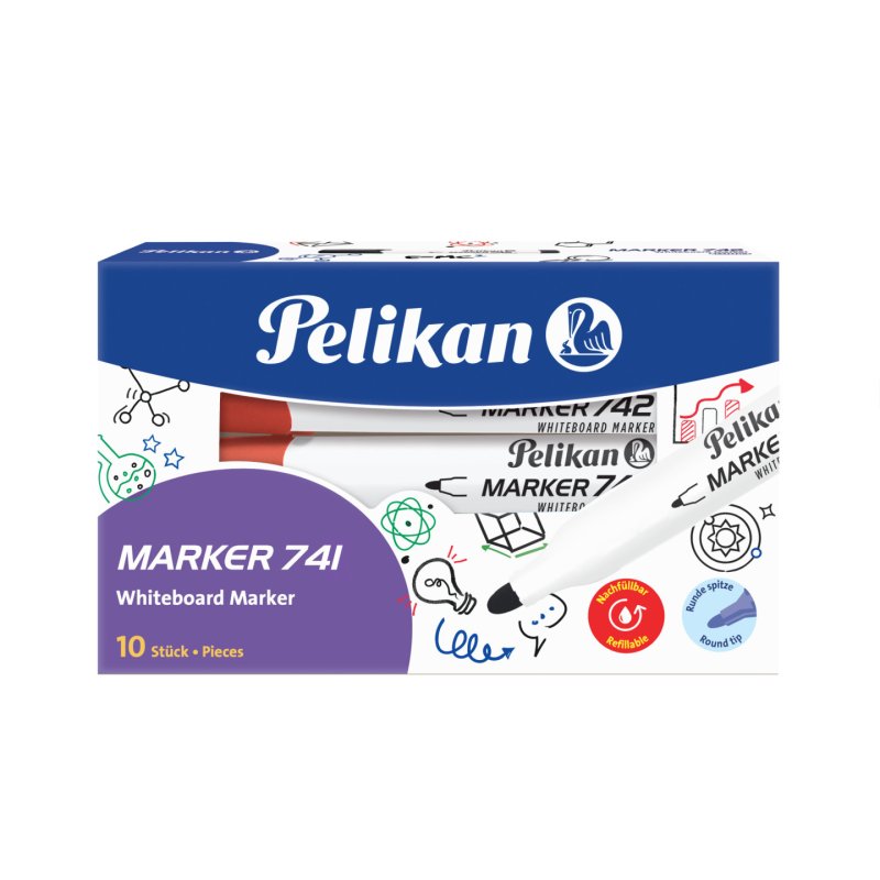 Pelikan Marqueur pour tableau blanc 741, rouge