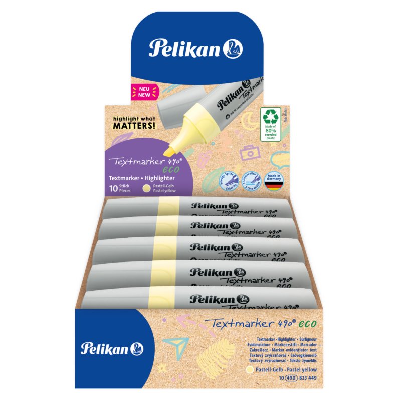 Pelikan Surligneur 490 eco, jaune pastel
