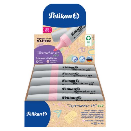 Pelikan Textmarker 490 eco marker 10 pc(s) Chisel tip Pink