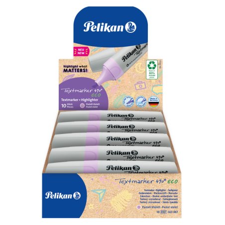 Pelikan Textmarker 490 eco marqueur 10 pièce(s) Pointe biseautée Violet