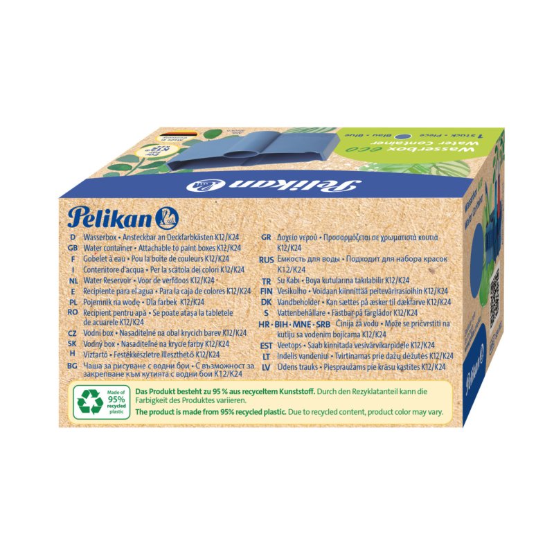 Pelikan Bac à eau eco pour boîte de peinture K12, bleu