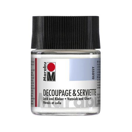 Marabu vernis & colle pour serviettes, brillant, 50 ml, dans