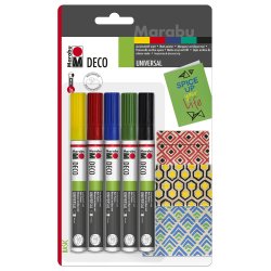 Marabu 0122000000081 Black, Blue, Mint, Red, Yellow 5 pc(s)