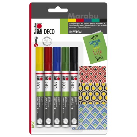 Marabu Marqueur acrylique "Deco Painter matt", blister de 5