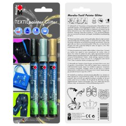 Marabu Textil Painter Glitter Sort, 3 x 3 mm